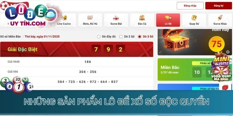 Những sản phẩm lô đề xổ số độc quyền
