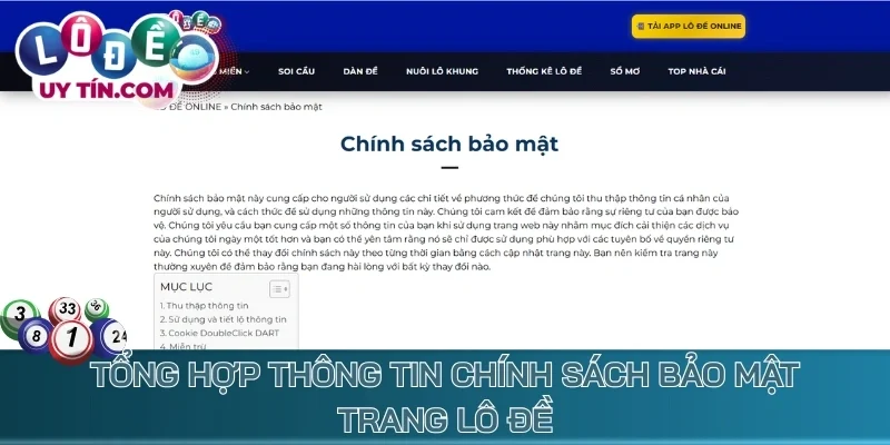 Tổng hợp thông tin chính sách bảo mật trang lô đề